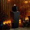 40.25"H Oversized Geometric Pedestal and Sphere Polyresin Outdoor Floor Fountain with Pebbles, Pump and LED Light